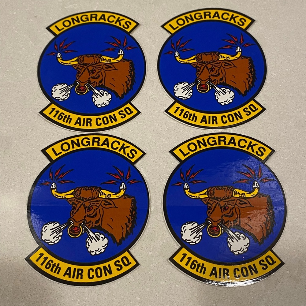 VTG USAF AIR FORCE 116th TACTICAL CONTROL SQUADRON STICKERS (4) LONGRACKS